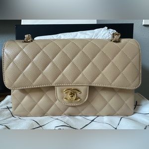RARE 🦄Chanel Small Double Flap Beige Clair
